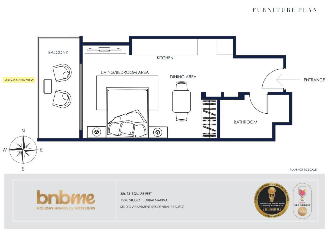 Bnbmehomes - Beautiful Lake View Studio Near Marina - 1504 Dubai Dış mekan fotoğraf